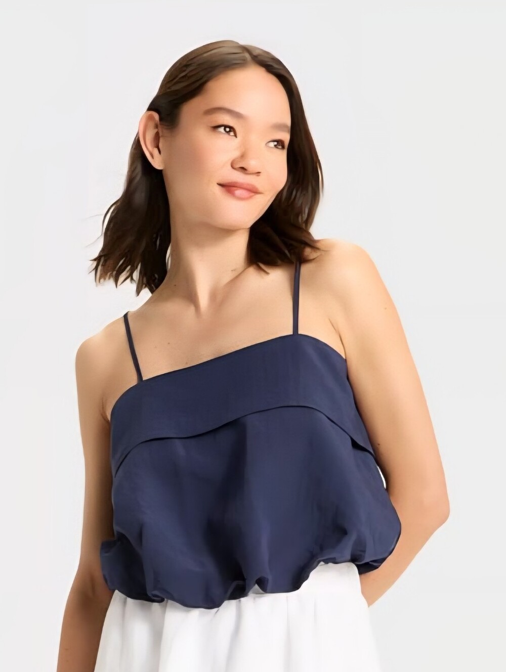 A New Day Women's Navy Spaghetti Strap Bubble Top